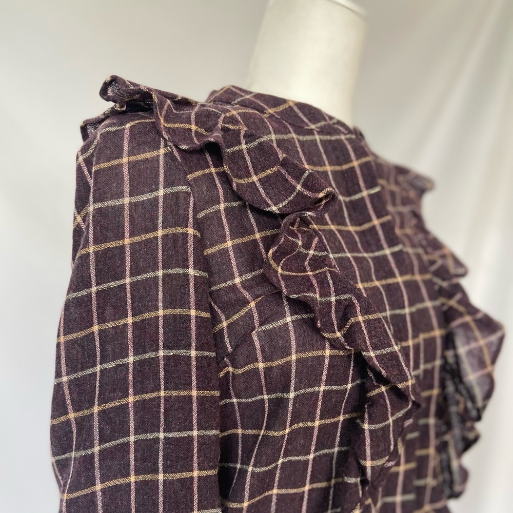 Madewell Plaid Ruffle-Front Top - Picture 6 of 12